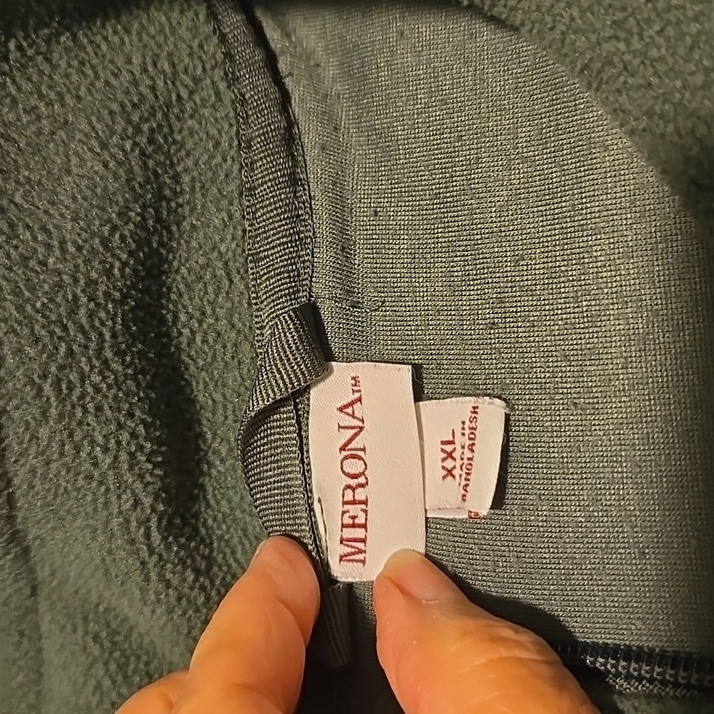 Merona Olive Fleece Jacket XXL - Picture 2 of 4